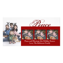 Peace Custom Christmas Photo Cards