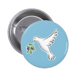 Peace dove with olive branch button