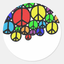Peace Everywhere! Round Stickers