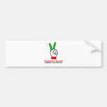 peace finger bumper sticker