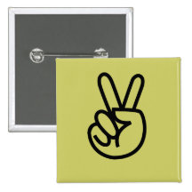 Peace Fingers Button