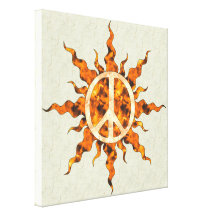 Peace Flame Spiral Gallery Wrap Canvas