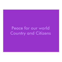 Peace for our worldCountry and Citizens Postcards