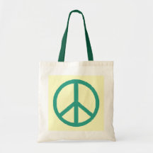 peace green canvas bags