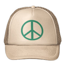 peace green mesh hats