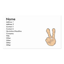 peace hand gesture business card templates
