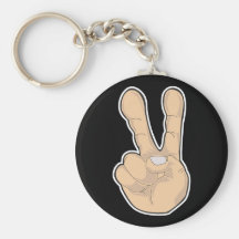 peace hand gesture keychains