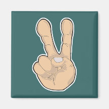 peace hand gesture magnet