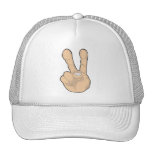 peace hand gesture mesh hat