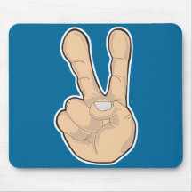 peace hand gesture mouse pads
