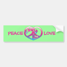 Peace Heart Bumper Sticker