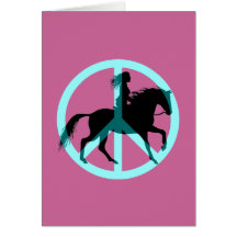 peace horse riding greeting cards