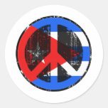 Peace In Cuba Round Stickers