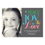 Peace, Joy, & Love Holiday Photo Cards Personalized Invitations