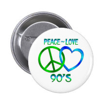 Peace - Love 90's Buttons