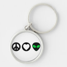 Peace Love Alien Keychains