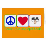 Peace, Love and April Fools Greeting Cards