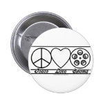 Peace Love and Cinema Buttons