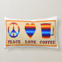 Peace Love And Coffee Pillow