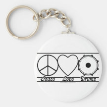 Peace Love and Drums Keychains