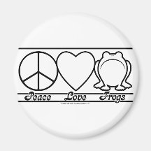 Peace Love and Frogs Magnet