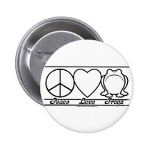 Peace Love and Frogs Pinback Button