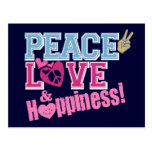 Peace Love and Happiness Post Cards