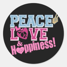 Peace Love and Happiness Sticker