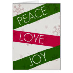 Peace, Love and Joy Snowflakes Card