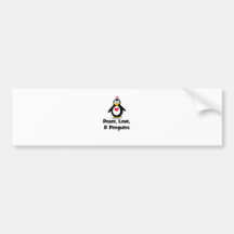 Peace Love and Penguins Bumper Sticker