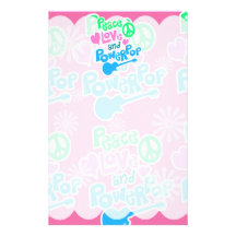 Peace, Love and Powerpop Customized Stationery