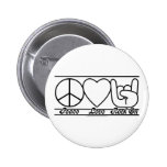 Peace Love and RockOn Buttons