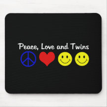 Peace Love and Twins Mouse Mat