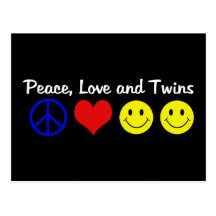 Peace Love and Twins Post Card