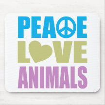 Peace Love Animals Mousepad