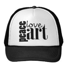 Peace Love Art Trucker Hat