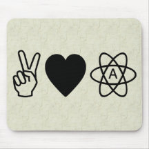 Peace Love Atheism Mousemat