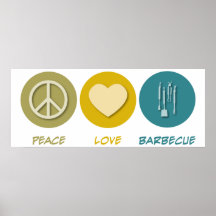 Peace Love Barbecue Print