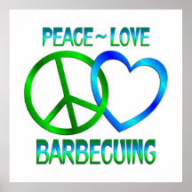 Peace Love BARBECUING Posters