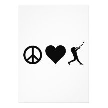 Peace Love Baseball Custom Invites