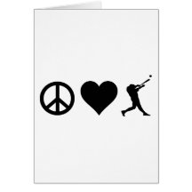 Peace Love Baseball Greeting Cards