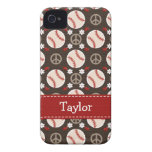 Peace Love Baseball iPhone 4 4s Case-Mate Cover iPhone 4 Case-Mate Case