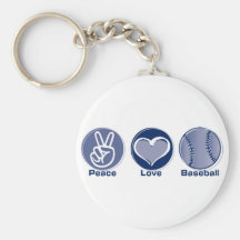 Peace Love Baseball Key Chain