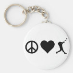 Peace Love Baseball Key Chain