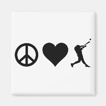 Peace Love Baseball Magnets