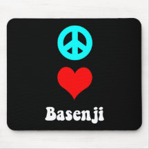 peace love Basenji Mouse Pad