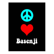 peace love Basenji Post Card
