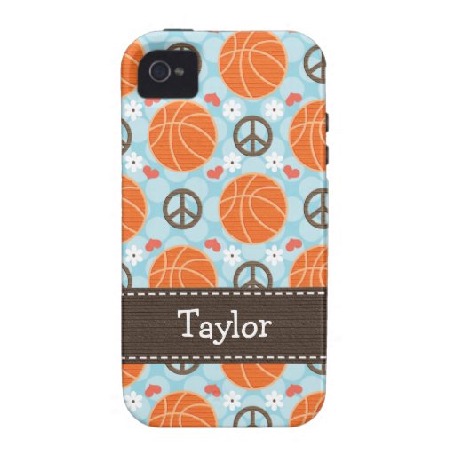 Peace Love Basketball iPhone 4 Case Mate Tough Cov