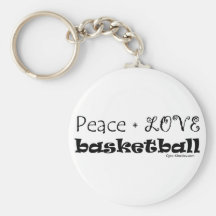 Peace Love Basketball Key Chain
