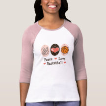 Peace Love Basketball Raglan T-shirt